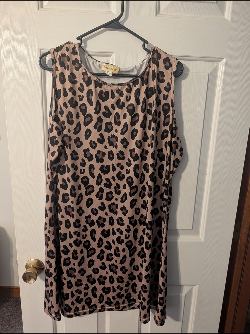 Viv & Lou Leopard Print Sleeveless Dress Coverup | L/XL